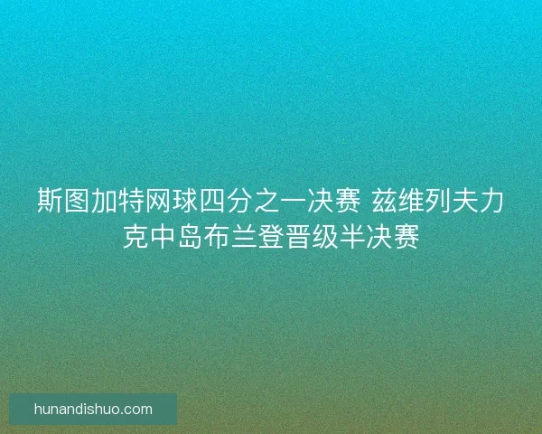 斯图加特网球四分之一决赛 兹维列夫力克中岛布兰登晋级半决赛 斯图加特网球四分之一决赛 兹维列夫力克中岛布兰登晋级半决赛