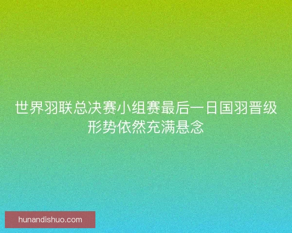 世界羽联总决赛小组赛最后一日国羽晋级形势依然充满悬念 世界羽联总决赛小组赛最后一日国羽晋级形势依然充满悬念
