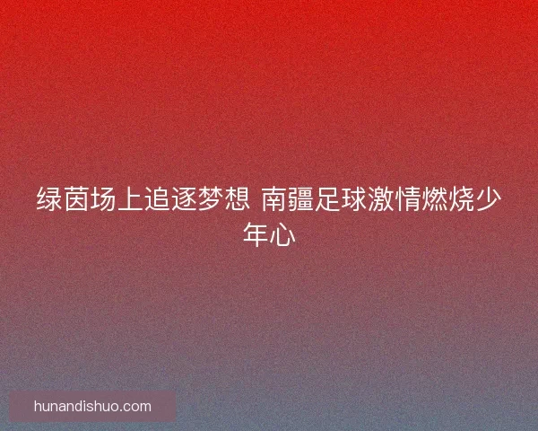 绿茵场上追逐梦想 南疆足球激情燃烧少年心